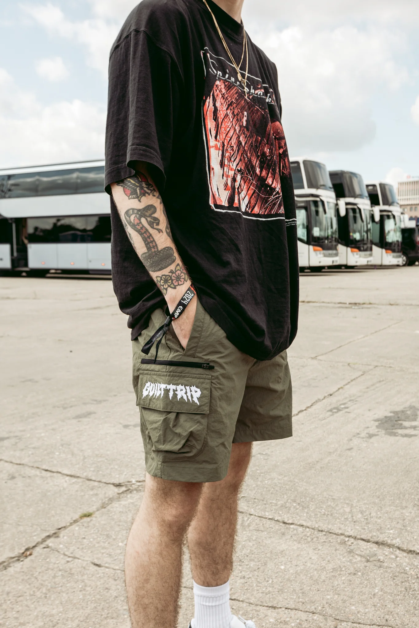 Guilt Trip - Embroidered Cargo Shorts - Image 2