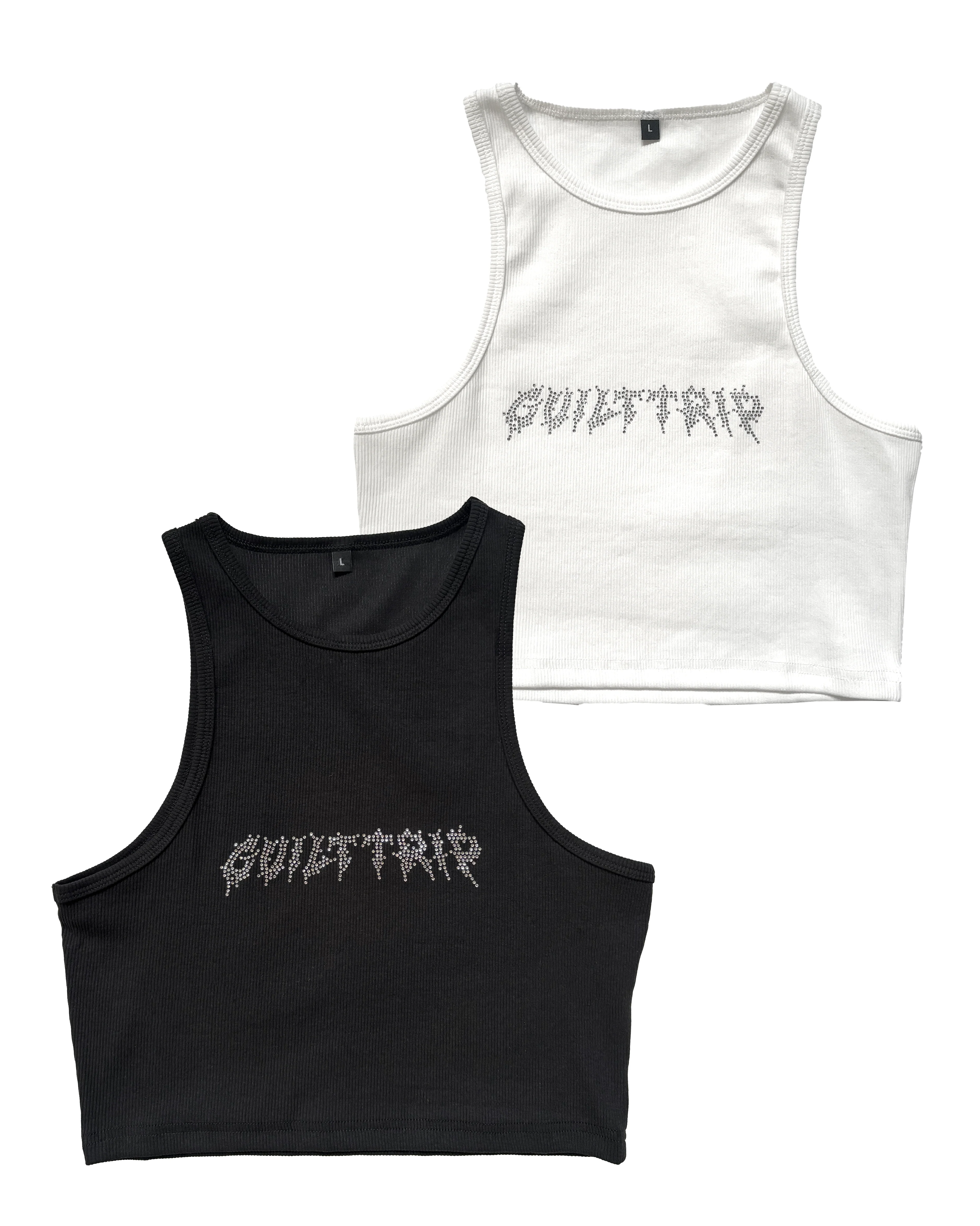 Guilt Trip - Rhinestone Crop Top